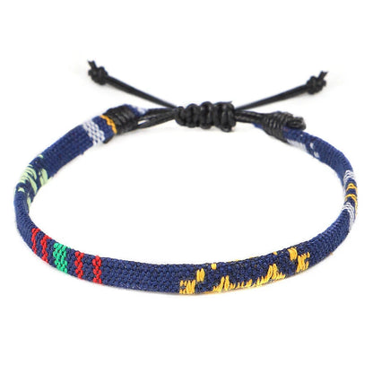 Hand woven rainbow colour bohemian style anklet for men and women