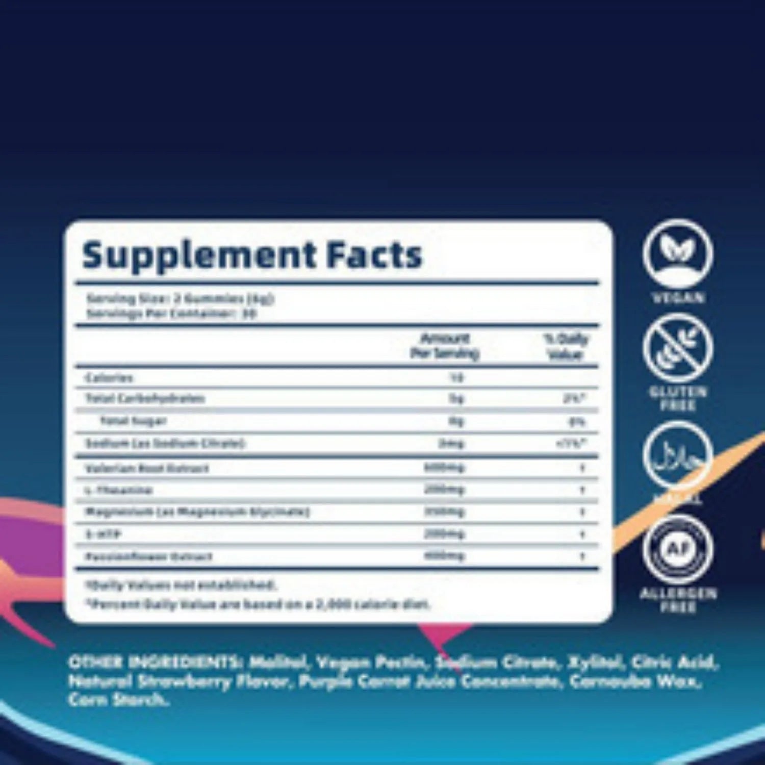 60 melatonin gummy supplements in sealed packaging with soft gel capsules