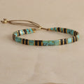 Geometric glass beaded bracelet in five colours for European American fashion
