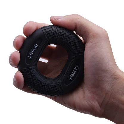 Adjustable silicone grip ring in various colours for finger and forearm training