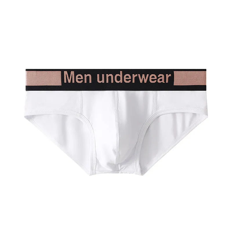Men's black modal briefs with a gradient waistband, low waist design.