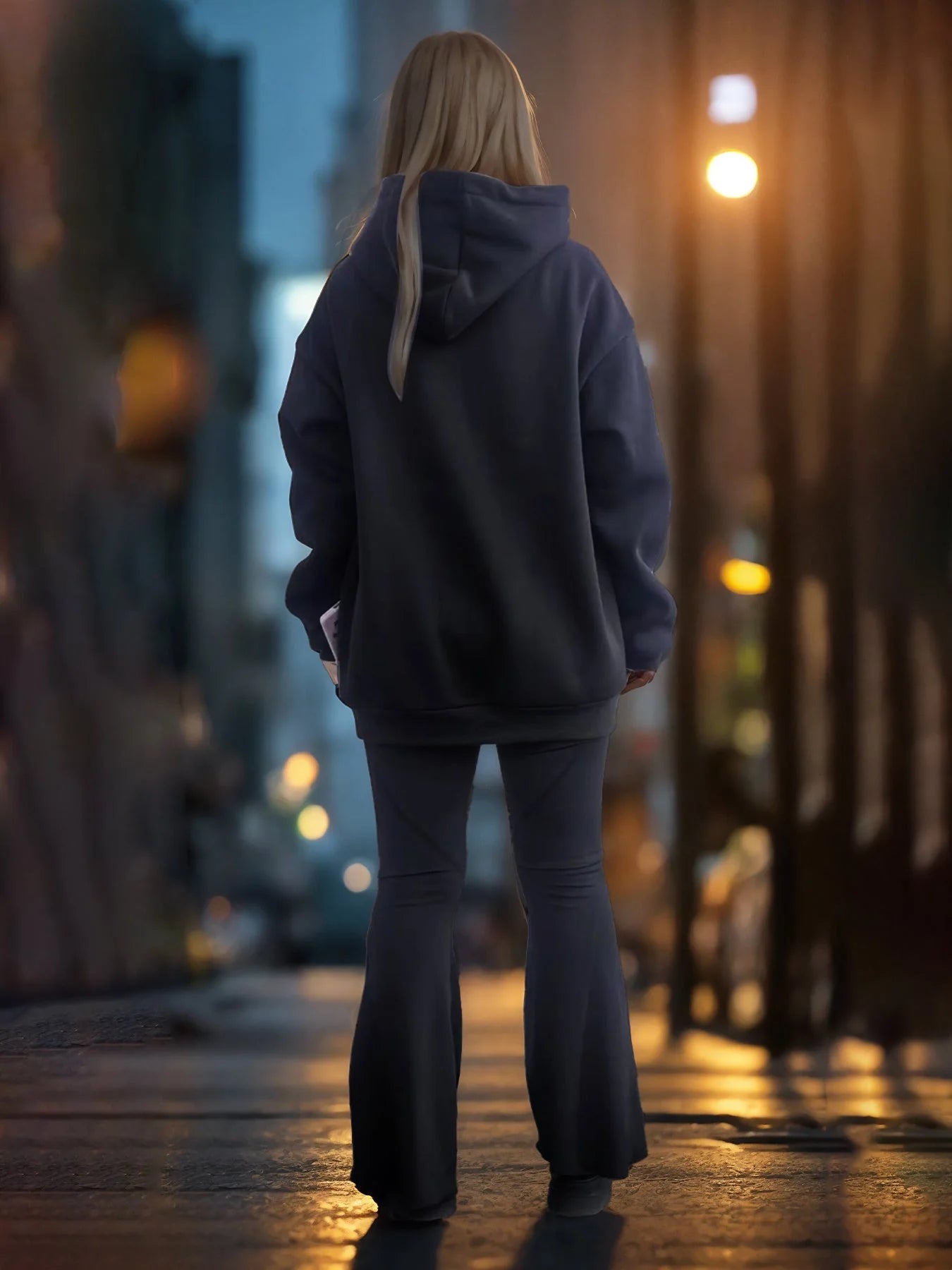 Printed cotton hoodie for men and women in black, khaki, and purple, sizes S-XXL