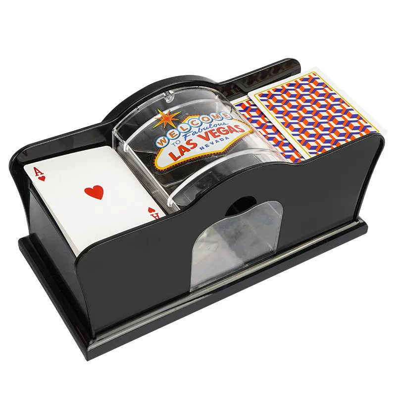Manual hand-cranked card shuffler machine for casino games blackjack poker