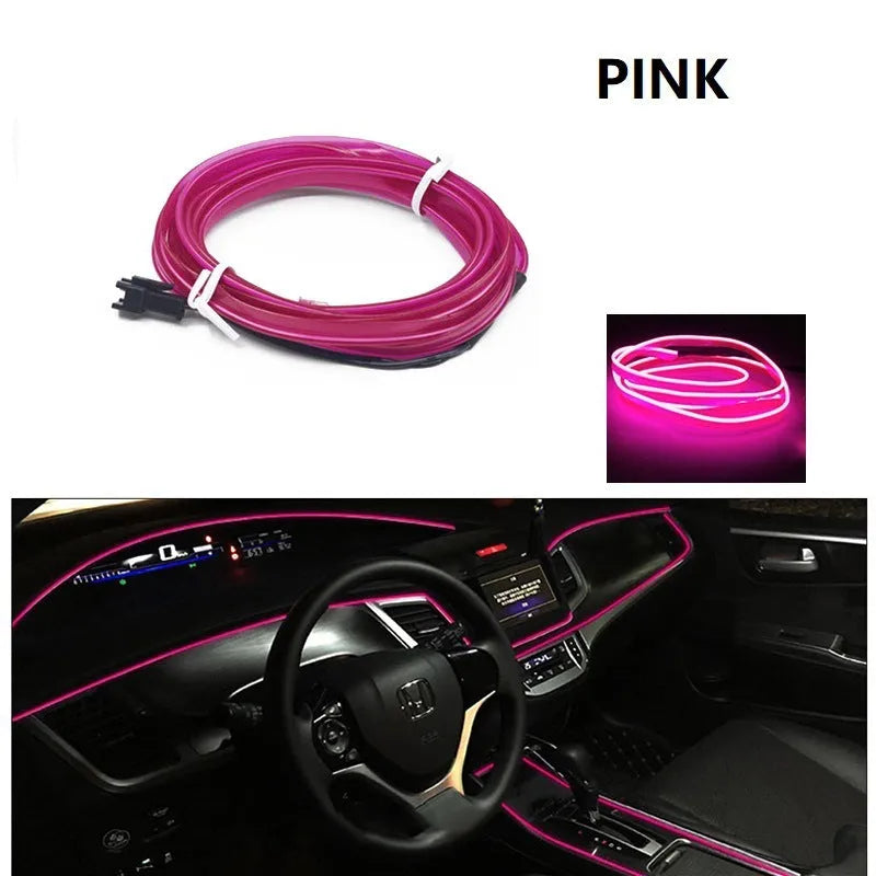 6-metre flexible USB LED car interior ambient lighting strip in multiple colour options