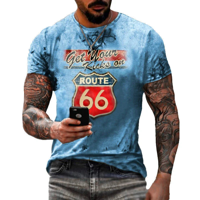 A stylish men's t-shirt featuring a unique digital print design, slim fit, and premium polyester fabric.