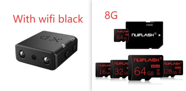 1080P Full HD mini camera with IR-CUT night vision motion detection black