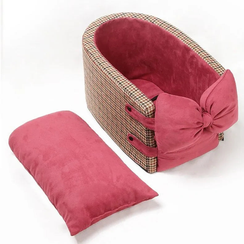 Car central control front seat pet bed in cloth material, suitable for dogs