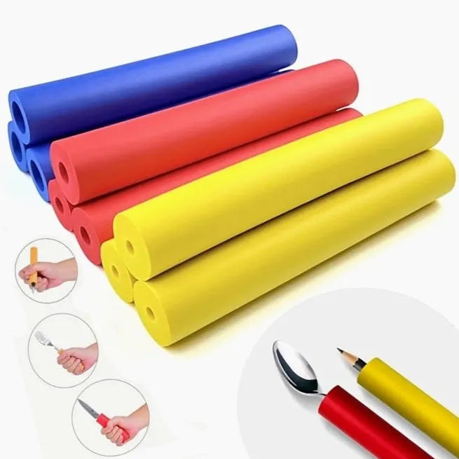 Rubber auxiliary grip hose for pens showing inner diameters of 10mm and 18mm.