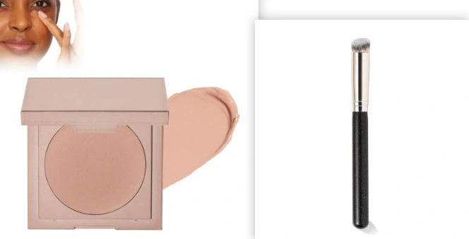 Coloured clay undereye corrector concealer pot showing 2.2g net content with five colour options displayed