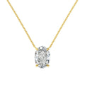 S925 sterling silver necklace with an oval ice flower geometry pendant in gold or platinum finish.
