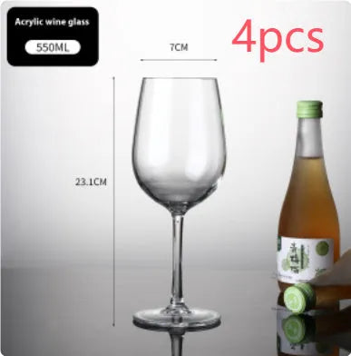 Clear plastic wine glass for catering with drop-resistant food grade PC acrylic construction