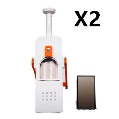 Multifunctional vegetable cutter with safety blade guard and multiple slicing options