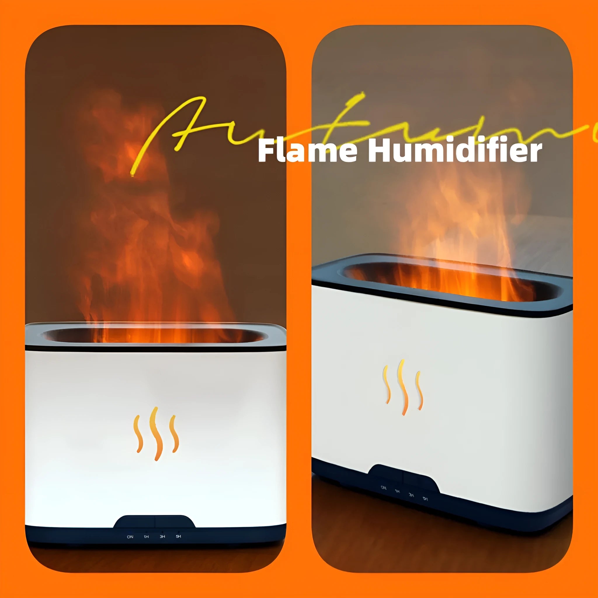 New Flame white 300ml square USB ultrasonic desktop humidifier on table