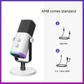 Dynamic noise reduction microphone with XLR cable in black, pink, or white colour with bracket