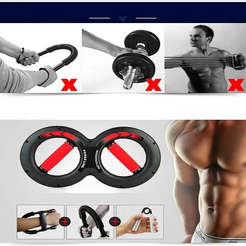 Hand strength training equipment in black with ABS shell, foam grip, spring steel core, 41cm long