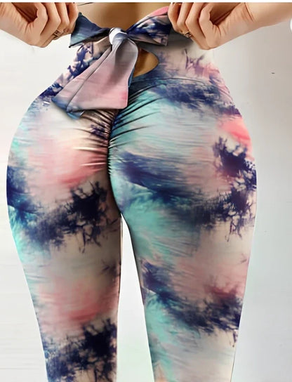 Women's hip-lift yoga pants in multiple colours with dual fabric options for fitness workouts