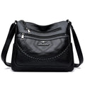 Soft PU leather women's crossbody shoulder bag in horizontal square design with large capacity