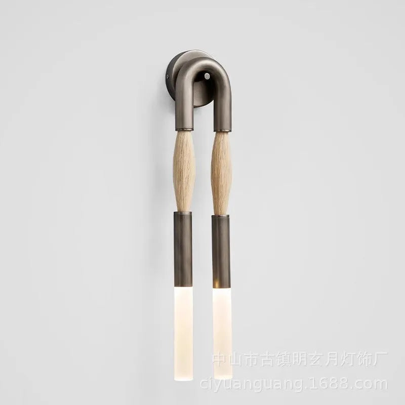 Horse hair wall chandelier with iron lamp body in black finish for modern indoor lighting