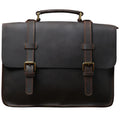 Coffee colour first layer cowhide leather backpack briefcase with double straps and zipper closure