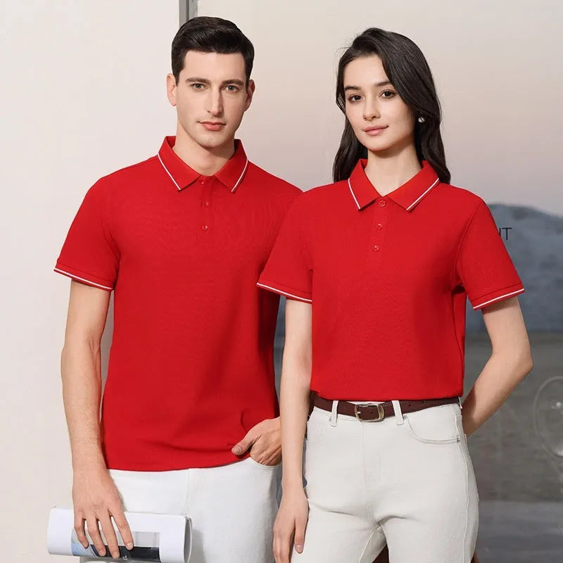 Antibacterial ice-sensitive lapel polo shirt in slim fit with short sleeves and T800 Solona fabric