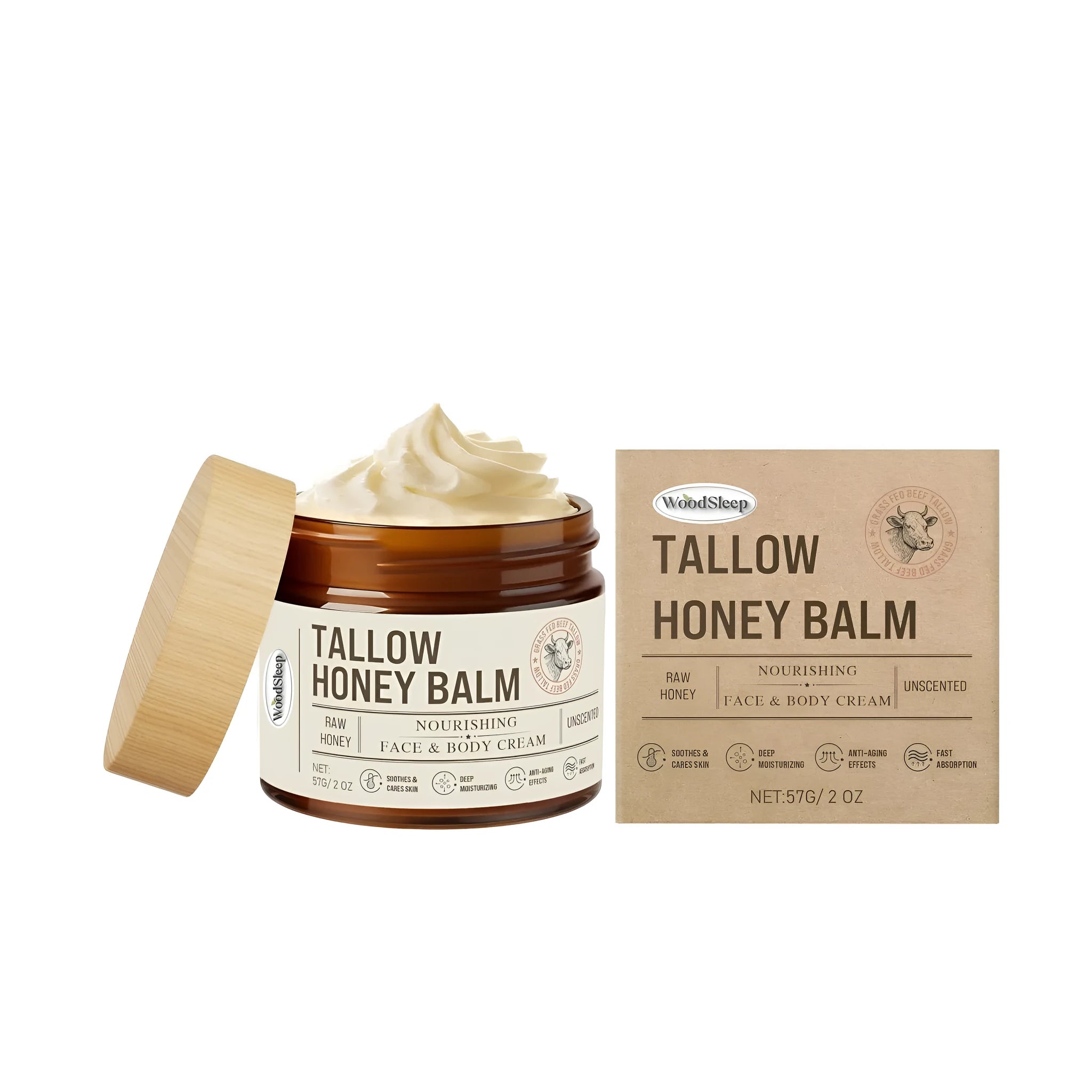 57g jar of Natural Butter Skin Care Cream with SPF on a plain background.