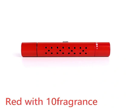 Silver aluminium alloy car vent clip-on air freshener, 83x13mm size, 46g, with replaceable fragrance cores