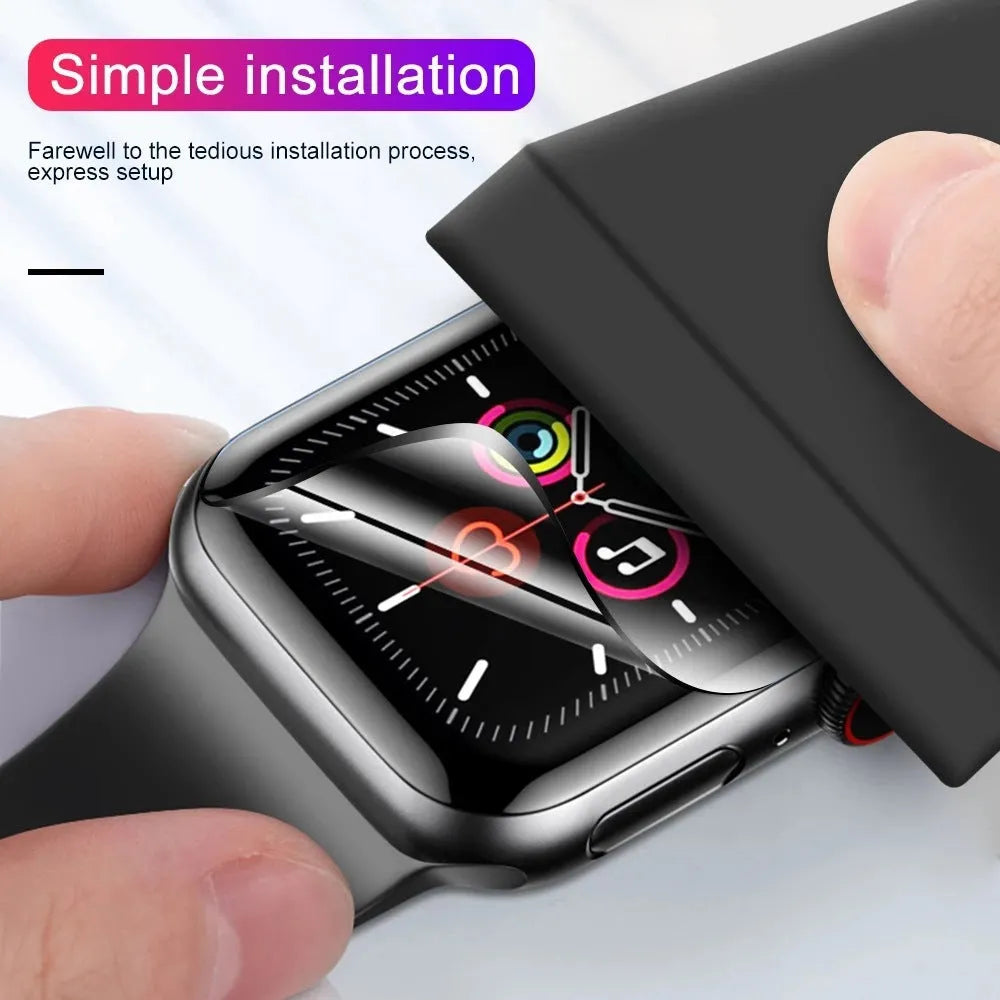 PMMA curved full screen protective film for Apple Watch in transparent black, multiple sizes available