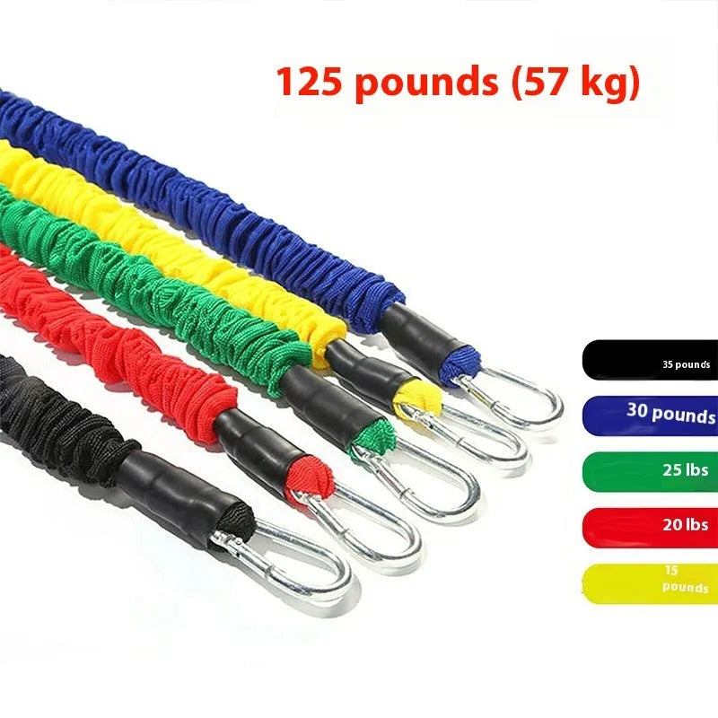 11-piece TPE resistance tube set with climbing hook ribbon style, 1.2m length, for home fitness