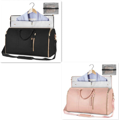 Spacious Travel Duffle Bag: Versatile Women's Handbag with Foldable Suit Compartment and Waterproof Design