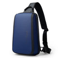 Blue men's Oxford cloth messenger chest bag with double shoulder straps
