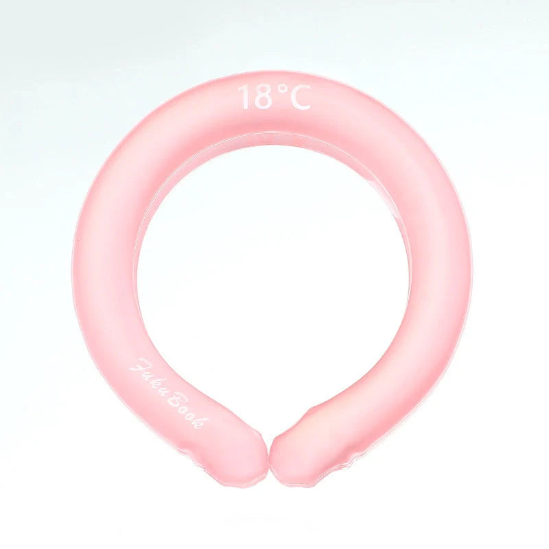 Ice Cold Neck Collar in pink, blue, and purple for outdoor cooling