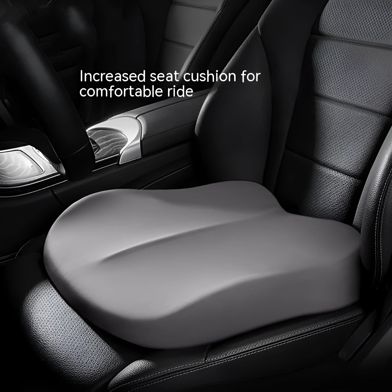 Universal car seat cushion for height adjustment measuring 41x41x10 cm