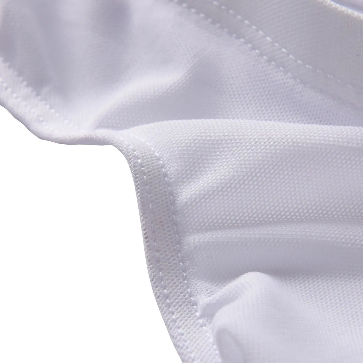 Men's black ice silk triangle briefs on a plain background