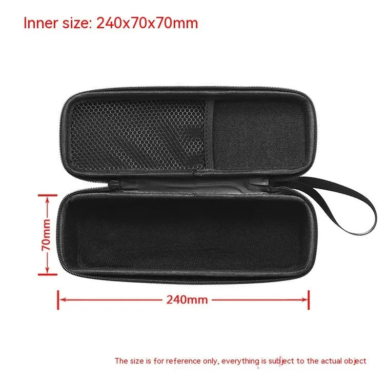 Black nylon protective bag for Huawei Sound Joy smart Bluetooth speaker with hand rope on flat surface