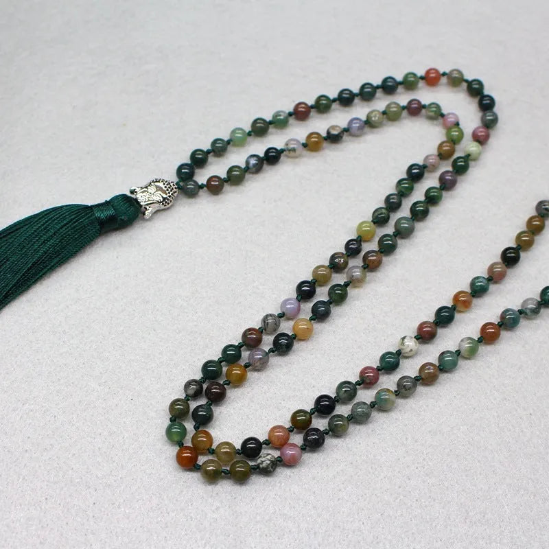 Natural India agate bracelet with 108 geometric beads in 6mm sizing for business gifts