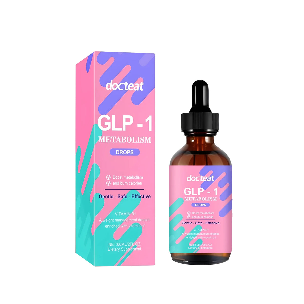 60ml glass bottle of plant extract drops with dropper, containing loquat, grapefruit and mint extracts.