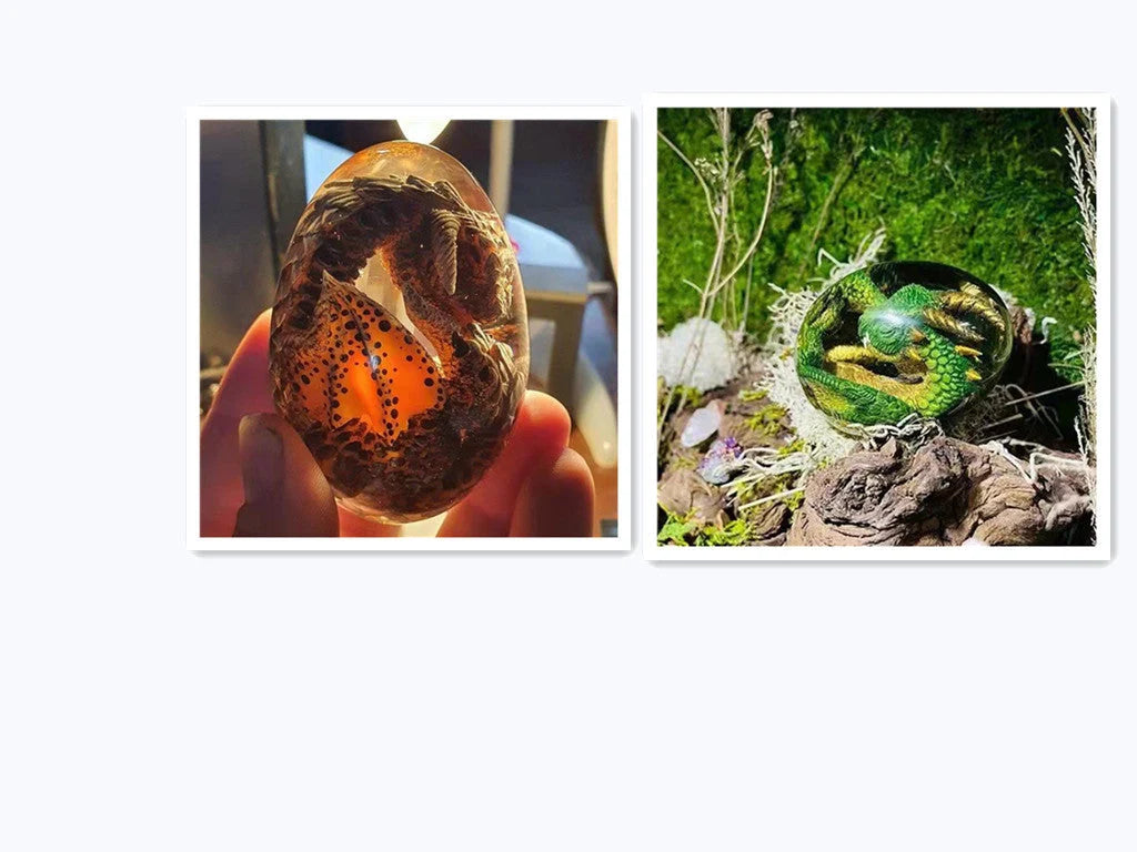 Lava Dragon Egg Desktop Decoration Dinosaur Egg Resin Crafts in various colours and base options