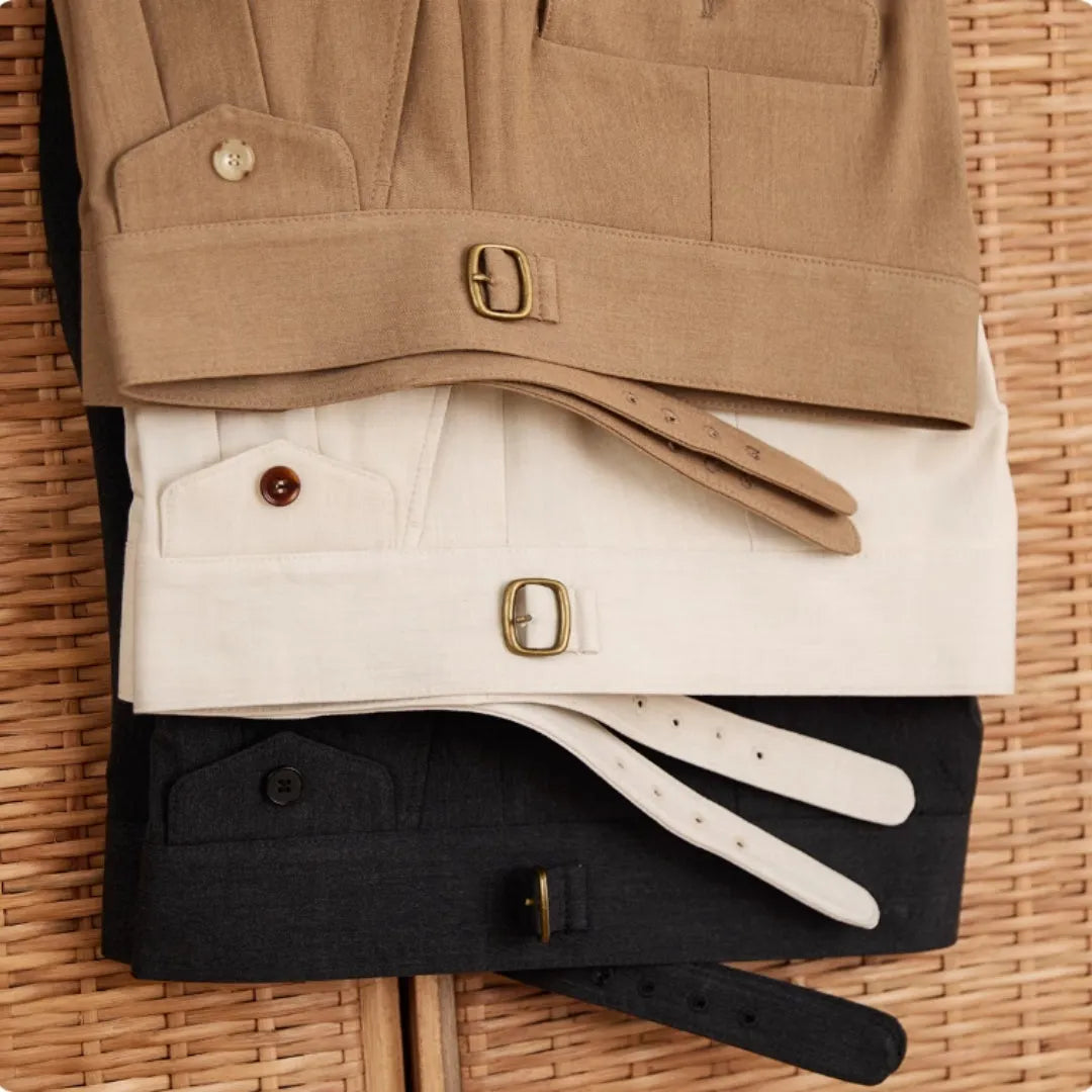 Men's slim fit business casual trousers in polyester fabric available in three colours