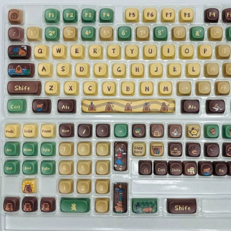 Capabala 130-key MOA design mechanical keyboard keycap set with raised profile.