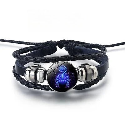 12 Constellations Luminous Bracelet glowing in the dark with punk style design