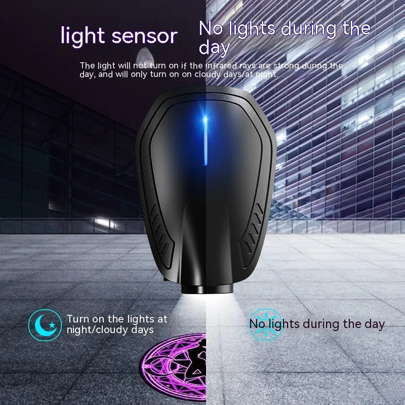 Black F2 rechargeable wireless car welcome light with magnetic installation for automatic door illumination