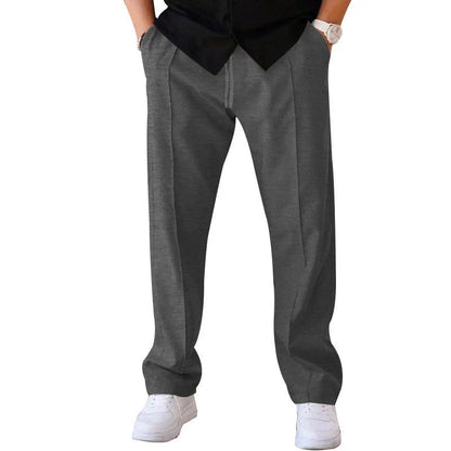 Men's drawstring waist casual pants in a variety of colors featuring a unique bright line design