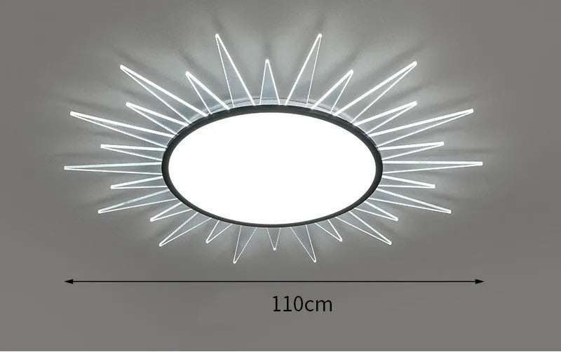 Modern round aluminium LED ceiling lamp with remote control dimming in four size options