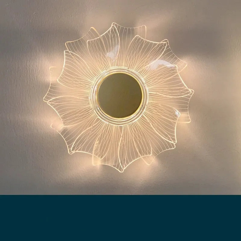 Petal acrylic LED wall lamp with trichromatic dimming, windmill colour, 175x175 mm, for modern home decor