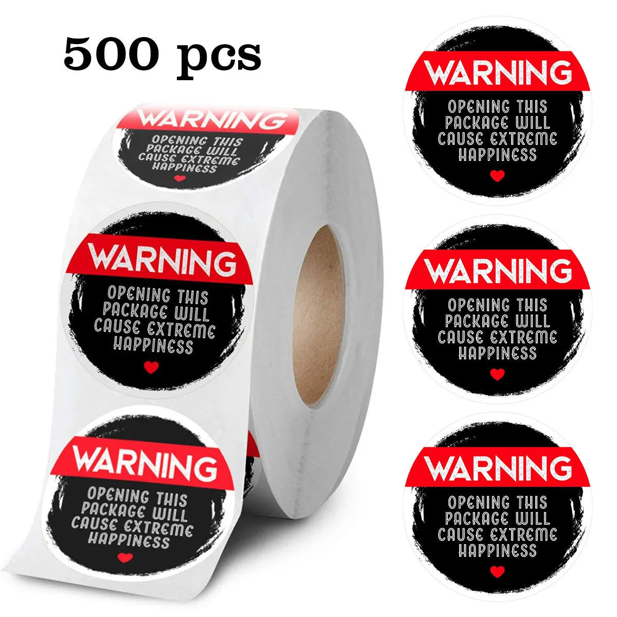 Round PVC self-adhesive sticker roll with colour printing, 25mm diameter, 500 stickers per roll