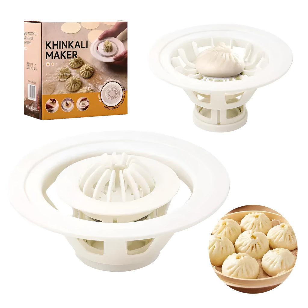 Set of four identical black plastic baozi moulds for shaping steamed buns and dumplings