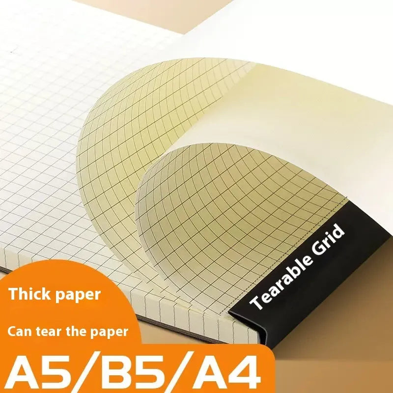 A5, B5 and A4 writing pads with 80 sheets of wood-free paper in blank, grid and line rulings