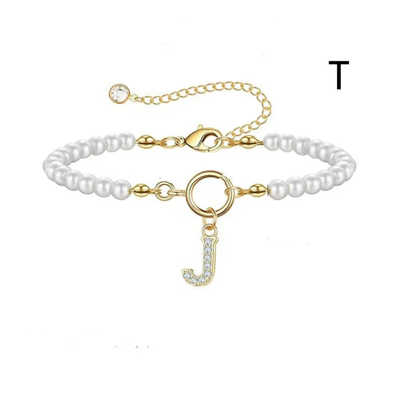 2024 personalised initial pearl bracelet for women with toggle clasp