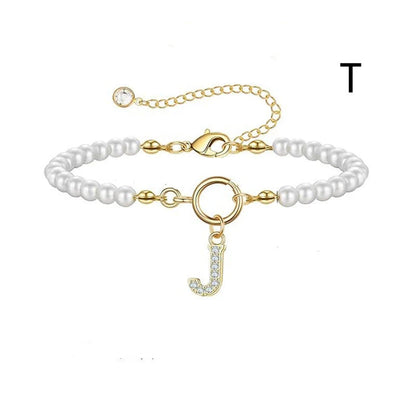 2024 personalised initial pearl bracelet for women with toggle clasp