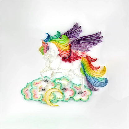 Handmade quilted paper painting craft kit with tools and variety of designs